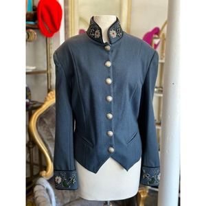Double D Ranchwear Blue Wool Blazer